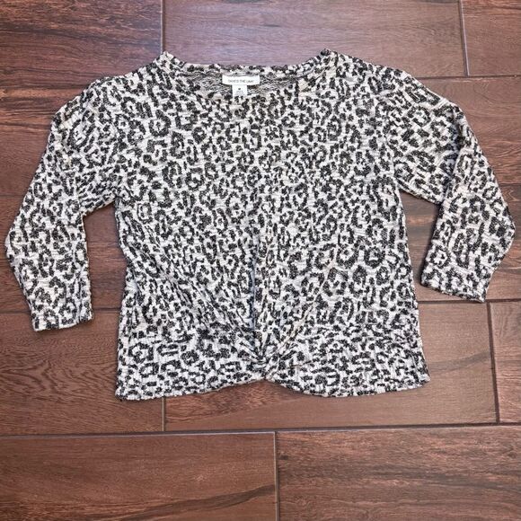 Skyes The Limit Woman Animal Print Textured Pullover Sweater with Twist Waist M - Picture 1 of 8